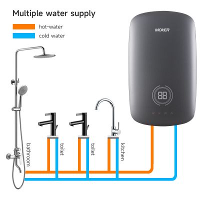 Máy nước nóng điện tức thời có thể điều chỉnh nhiệt độ với máy bơm nước nóng